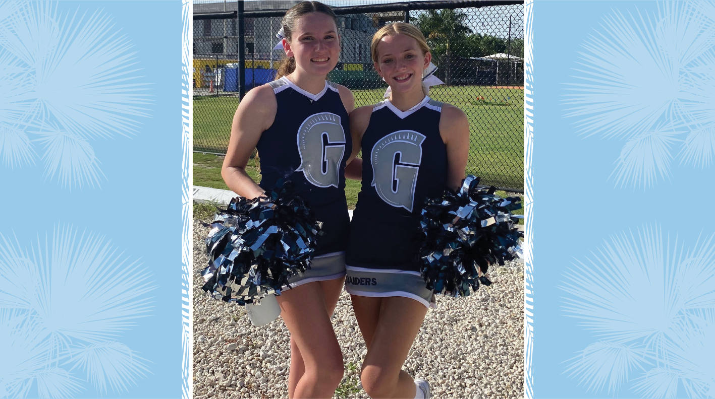 Middle School Cheer Captains Alise Kling & Tess Templeton Gulliver Prep