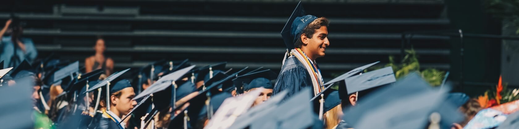 Walking to graduation stage