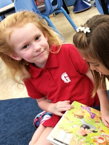 Lower school student reading