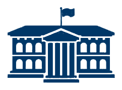 Blue building icon