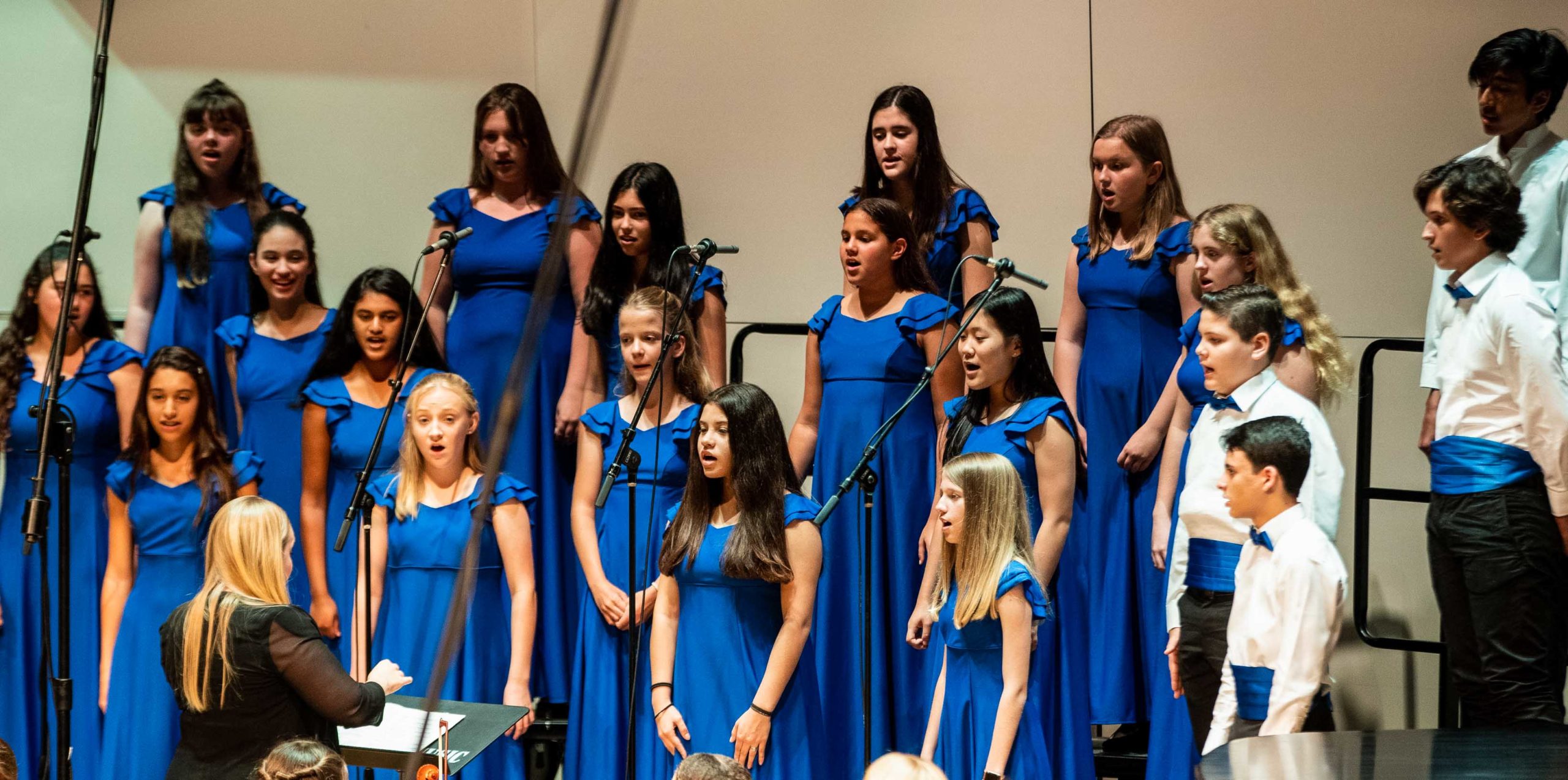 Students singing in chorus