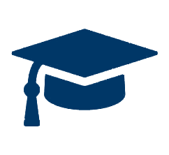 Blue grad cap icon