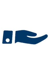 Blue hand icon