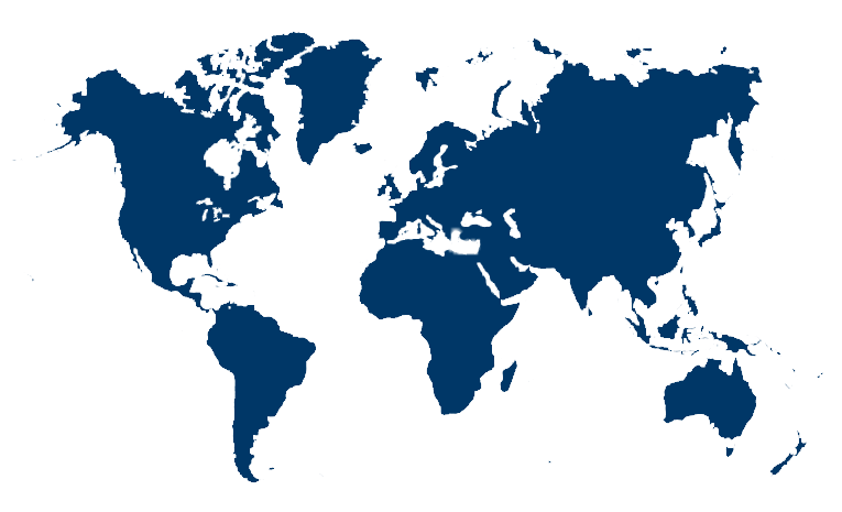 Blue world map icon