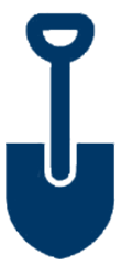 Blue shovel icon