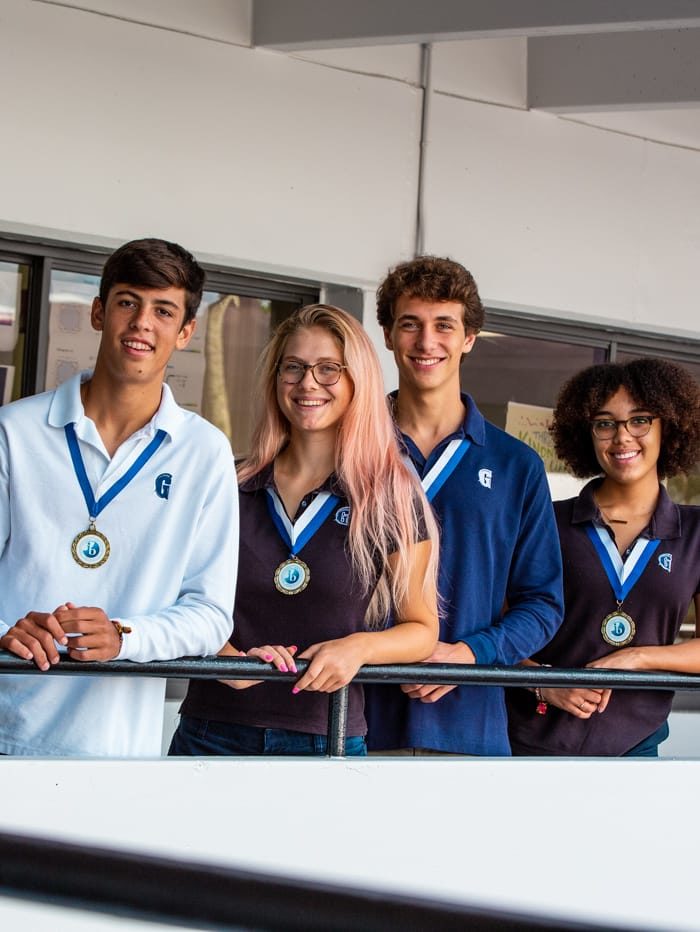 upper school students smiling