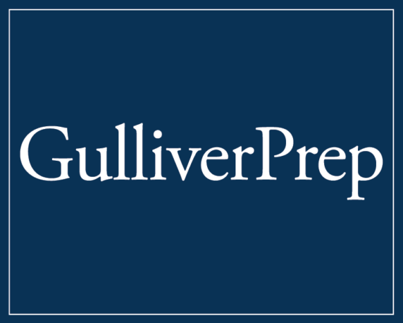 Gulliver Prep logo with navy background