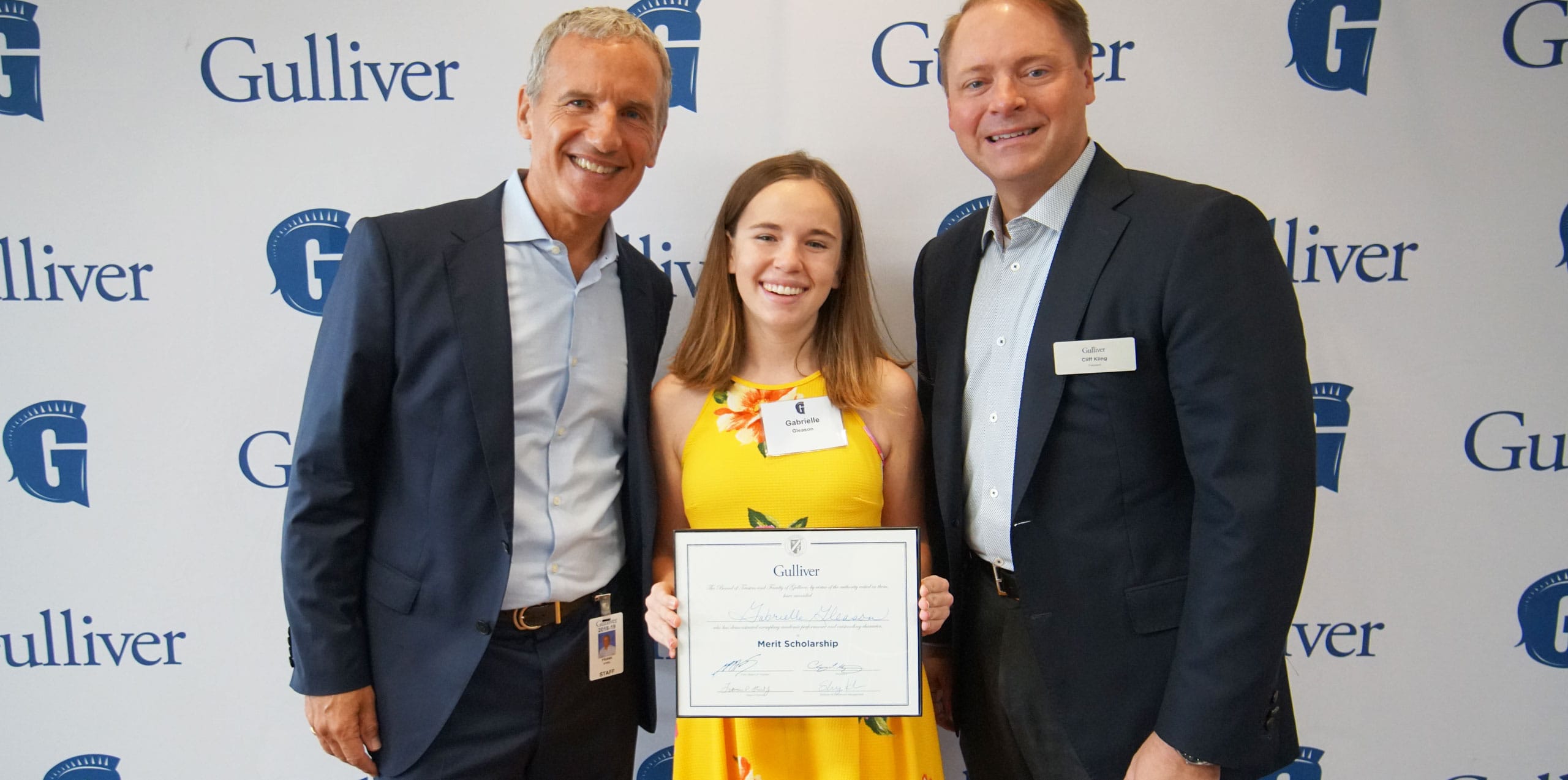 Student receiving a Merit Scholarship