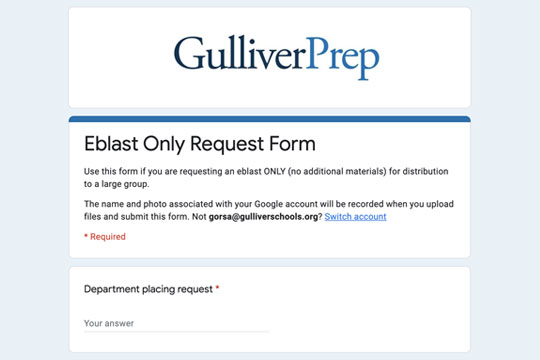 Gulliver Prep project request form