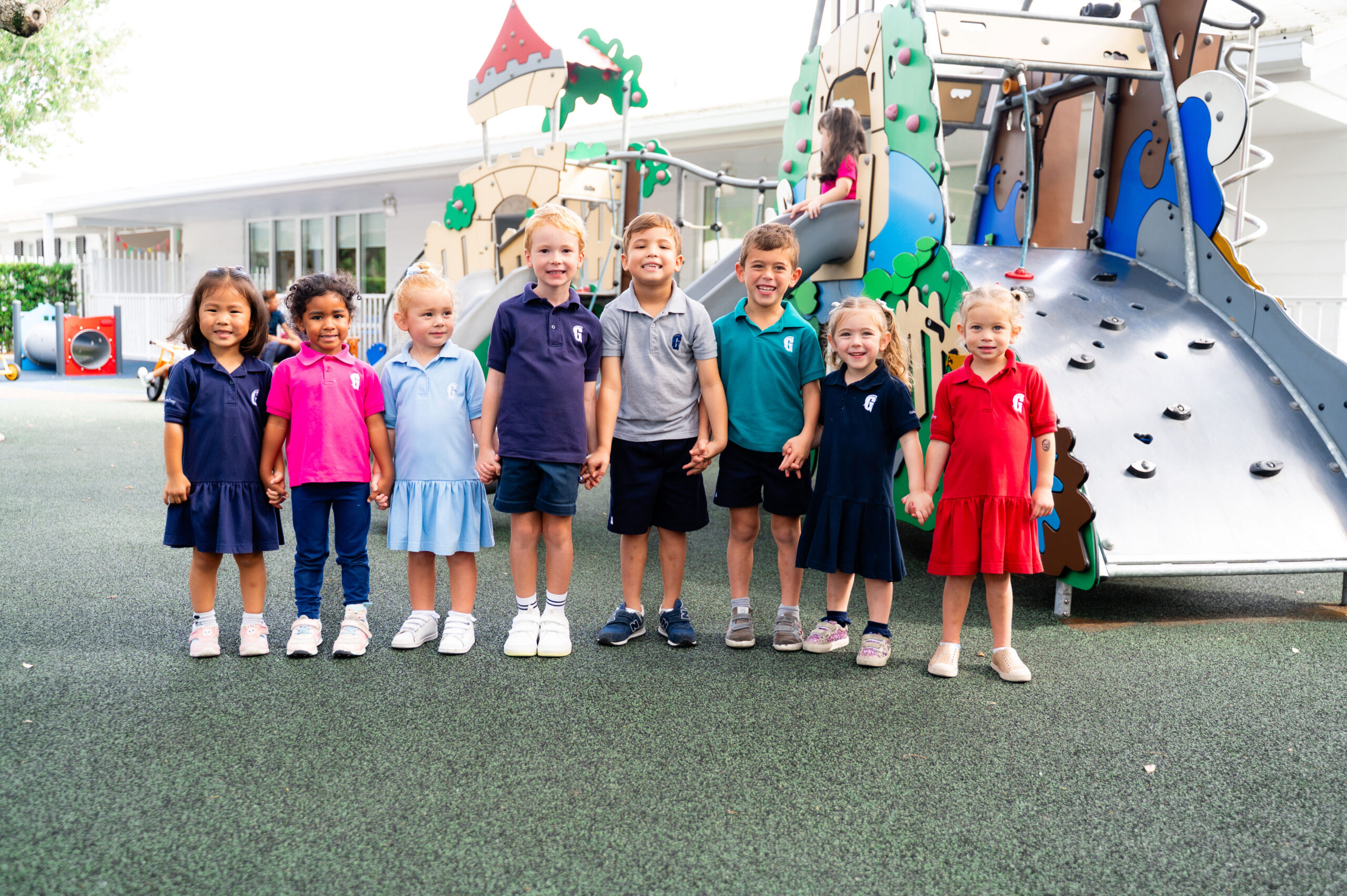 primary school students on the playground