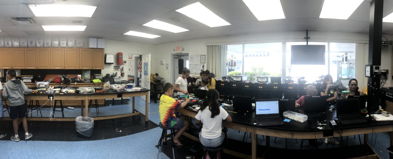 Students doing engineering projects.