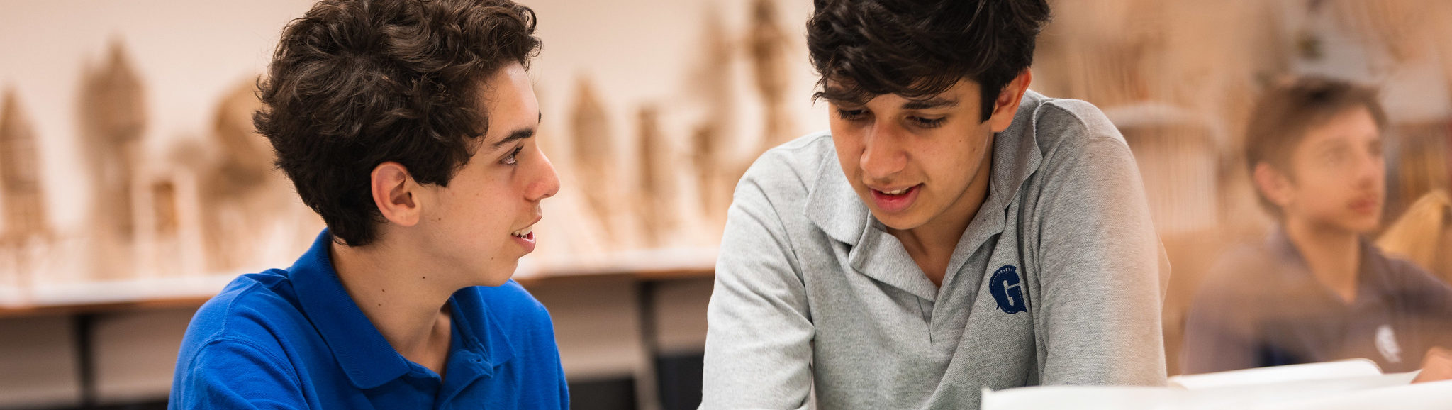 Two students talking.