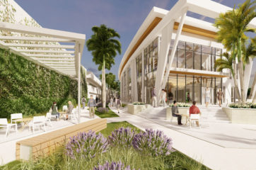 rendering of new academic courtyard