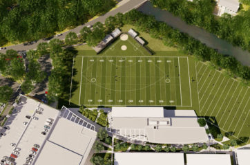 arial view of new athletic field