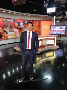 Carlos Yustis ‘05 anchoring at Telemundo