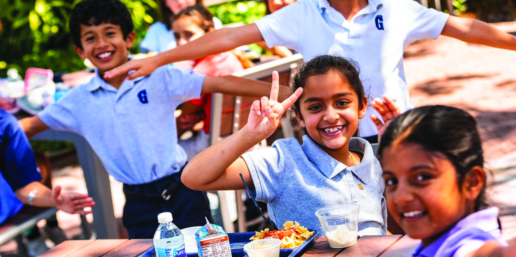 Young students at lunch