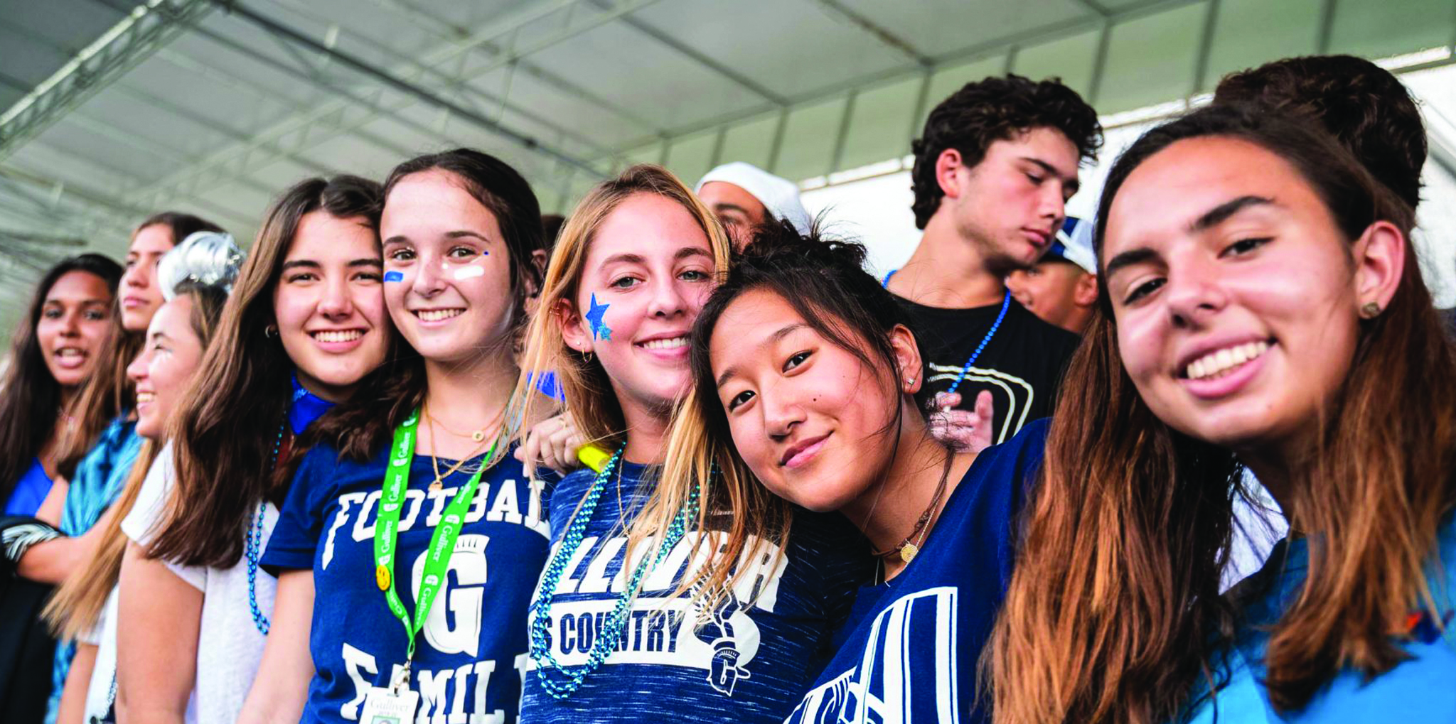 Group of students at football game