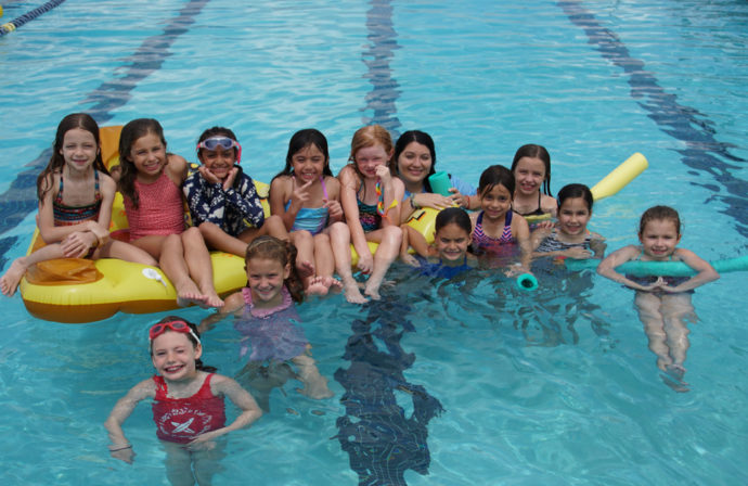 Kids swimming at Camp Gulliver.