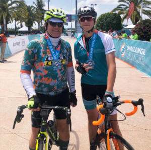 Mike Sylver (left) participated in the Dolphins Cancer Challenge.