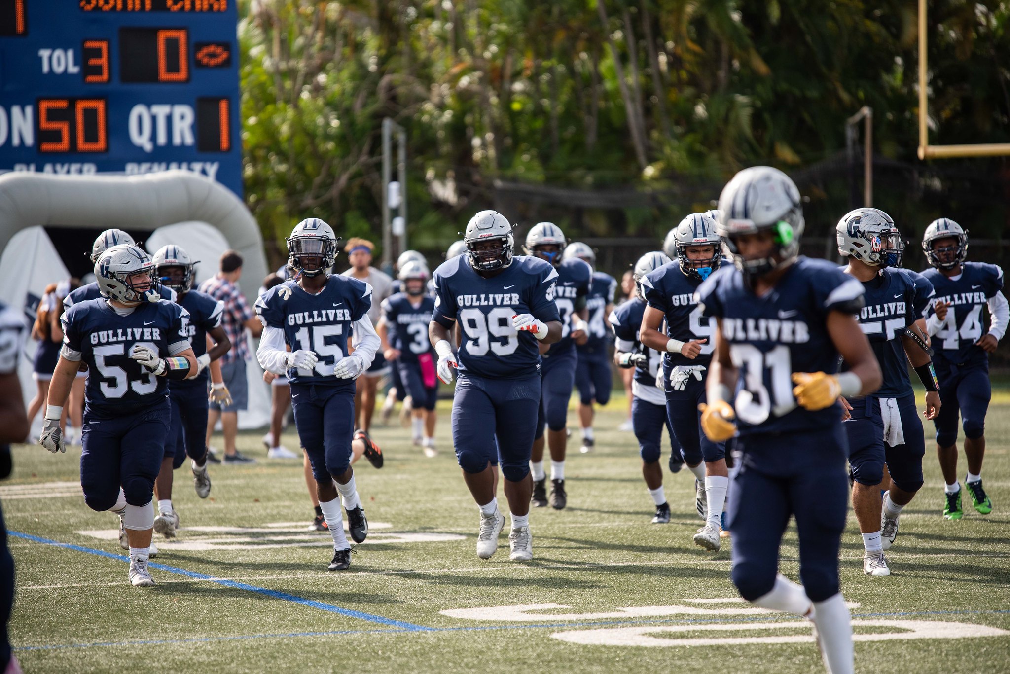 Upper school varsity football team